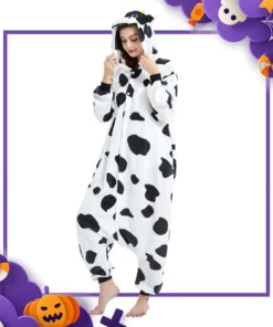 Adult One Piece Cow Print Costume 2 jpg
